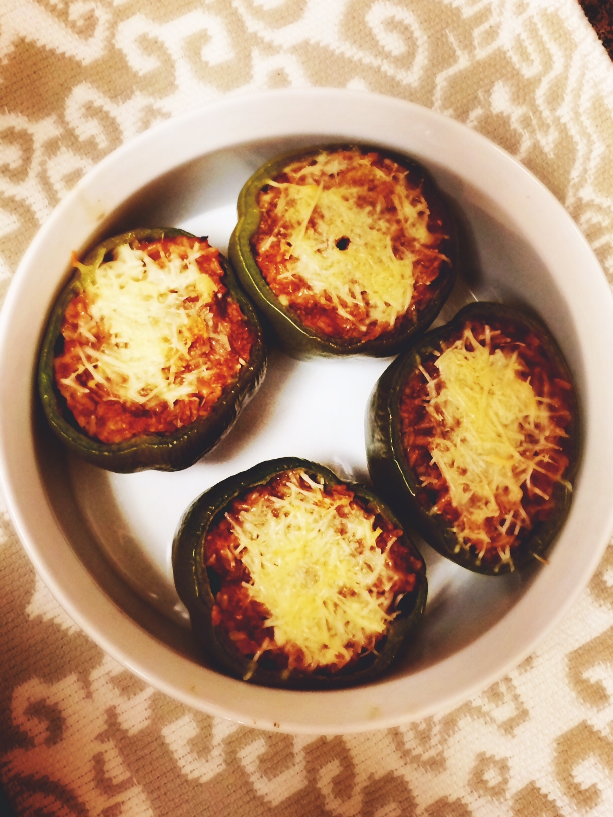 Hearty Italian Stuffed Peppers - Macaron &amp; White
