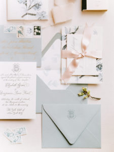 Dusty Blue Letterpress Invitations